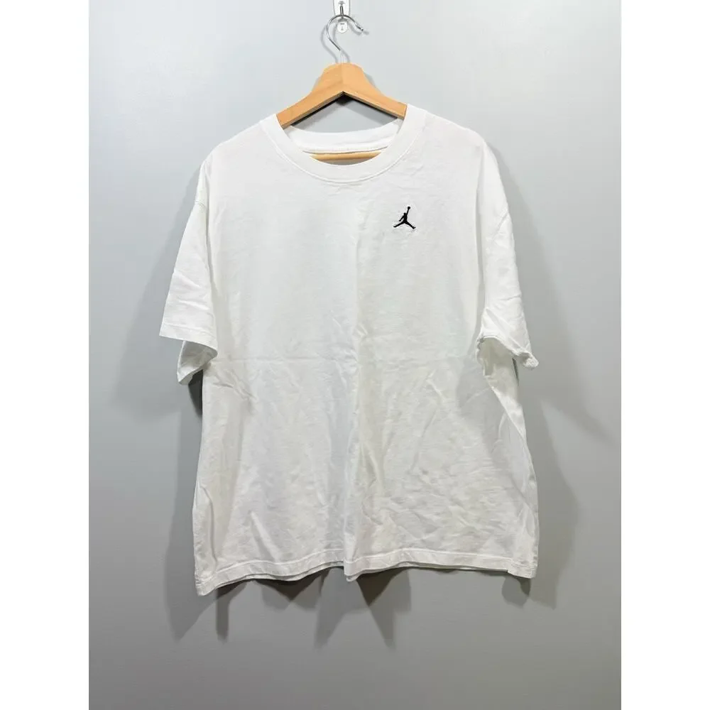 Jordan Men’s White Solid Crew Neck Short Sleeve Jumpman Logo T-Shirt 2XL